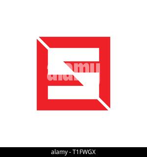 abstract letter fs geometric square logo vector Stock Vector