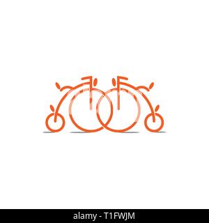 linked vintage bike symbol decoration vector Stock Vector