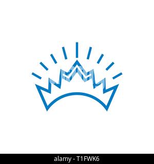 shine crown thin lines art logo vector Stock Vector