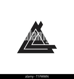 letter la triangle geometric logo vector Stock Vector