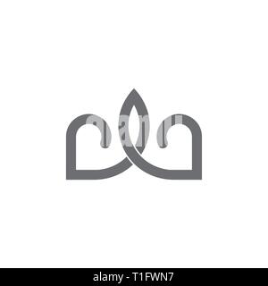 simple linear crown symbol logo vector Stock Vector