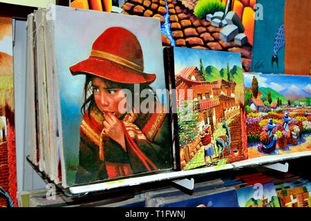 Country paintings - Shopping center in LIMA. Department of Lima.PERU                      Stock Photo