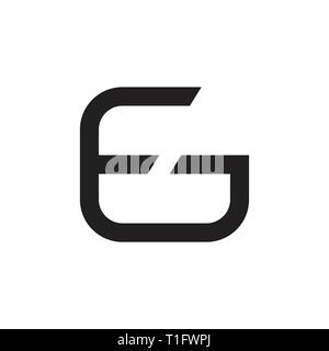 abstract letter fg simple geometric line logo vector Stock Vector
