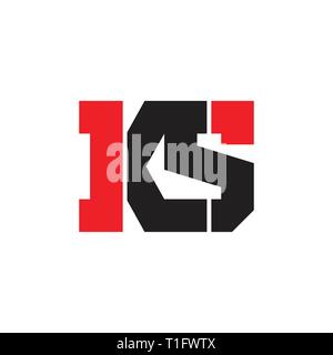 letters ks simple geometric linked logo Stock Vector