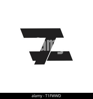 letters 7 z simple geometric logo vector Stock Vector