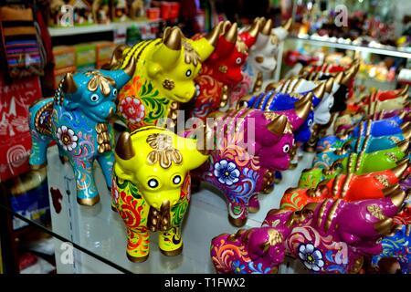 Ceramic bull - Shopping center in LIMA. Department of Lima.PERU                     Stock Photo