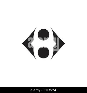 dots arrows simple geometric logo vector Stock Vector