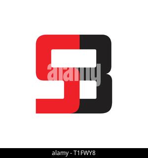 letters sb number 58 symbol logo vector Stock Vector