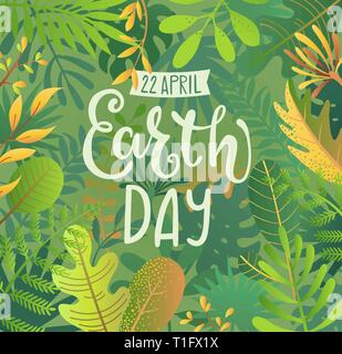Green Banner for Earth Day. Stock Vector