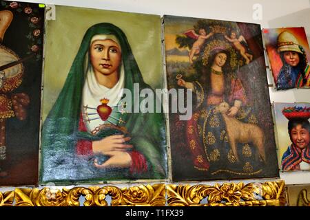 Santa rosa paintings - Shopping center in LIMA. Department of Lima.PERU                      Stock Photo