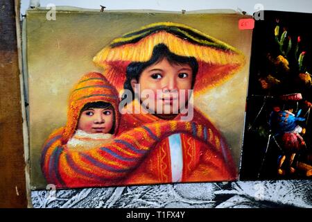 Country paintings - Shopping center in LIMA. Department of Lima.PERU                      Stock Photo