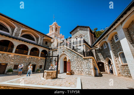 Old Kikkos monastery, famous in Cyprus in the mountain Stock Photo