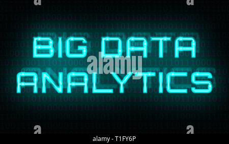 Binary code with the wordsBig data analytics in the center Stock Photo