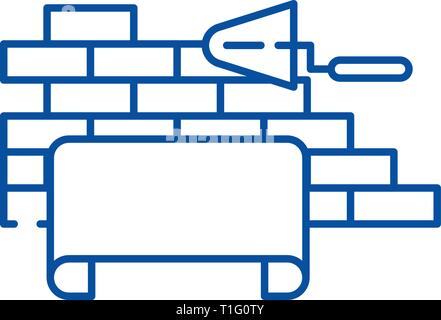 Architectural supervision line icon concept. Architectural supervision flat  vector symbol, sign, outline illustration. Stock Vector