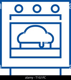 Baking pie line icon concept. Baking pie flat  vector symbol, sign, outline illustration. Stock Vector