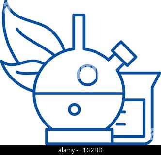 Sample Tube and Molecule concept outline icon - Chemical Formula with ...