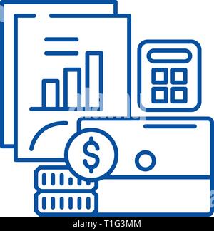 Budgeting and financial planning vector line icons set. Budget, Income ...