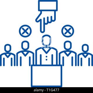 Business headhunting line icon concept. Business headhunting flat  vector symbol, sign, outline illustration. Stock Vector