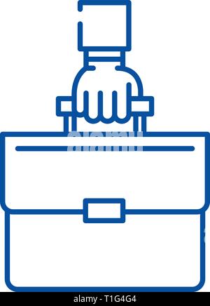 Business projects line icon concept. Business projects flat  vector symbol, sign, outline illustration. Stock Vector