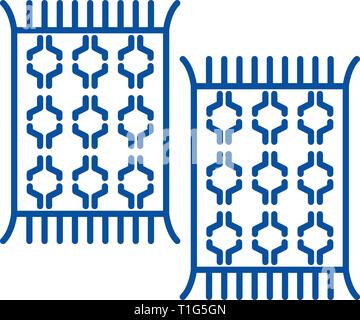 Carpets line icon concept. Carpets flat  vector symbol, sign, outline illustration. Stock Vector