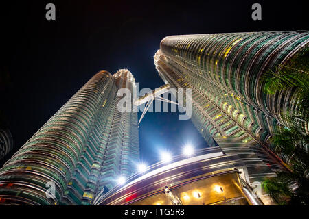 Kuala Lumpur, Malaysia -  March 21 2019: The Kuala Lumpur skyline featuring the Petronas Twin Towers in Malaysia Stock Photo