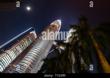 Kuala Lumpur, Malaysia -  March 21 2019: The Kuala Lumpur skyline featuring the Petronas Twin Towers in Malaysia Stock Photo