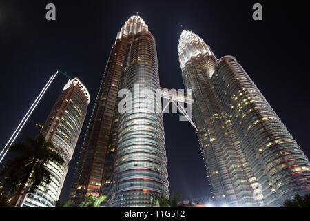 Kuala Lumpur, Malaysia -  March 21 2019: The Kuala Lumpur skyline featuring the Petronas Twin Towers in Malaysia Stock Photo