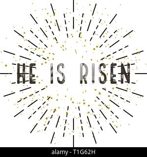 Illustration for Easter Christ is Risen, White background Stock Vector