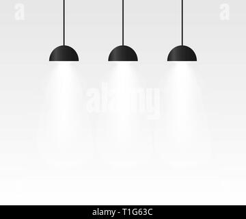 Lighting Lamp Empty Space, in mockup style Stock Vector