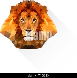 LIon geometric vector illustration in a triangle style Stock Vector