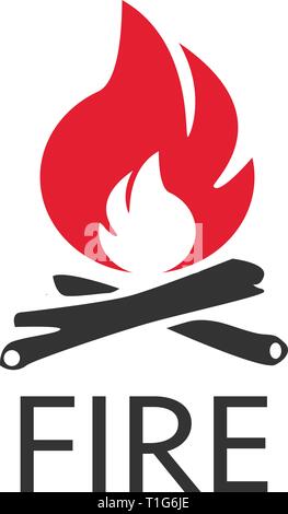 Fire Icon in trendy flat style isolated on white background, for your ...