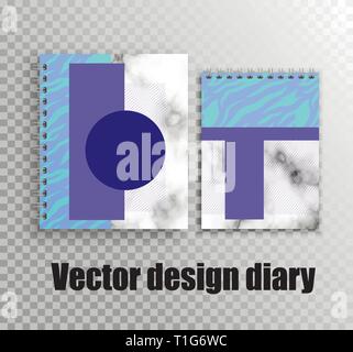 Collection of vector mock up notebooks with stylish design. Stock Vector