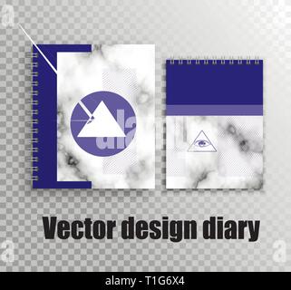 Stylish design for diaries and notebooks with a creative design. Stock Vector
