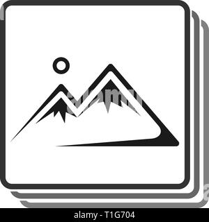 Picture frame icon on white background in flat style Stock Vector