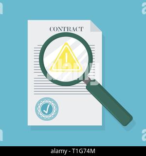 Contract in flat style, business concept, vector illustration Stock Vector