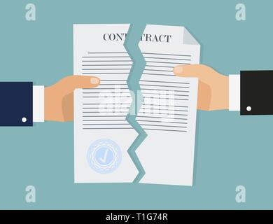 Contract in flat style, business concept, vector illustration Stock Vector