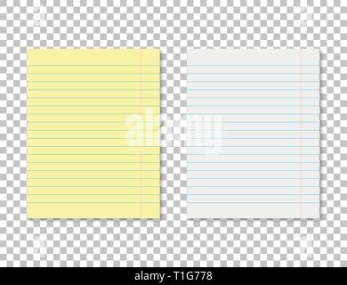 Two paper with shadow on a isolated background - vector Stock Vector