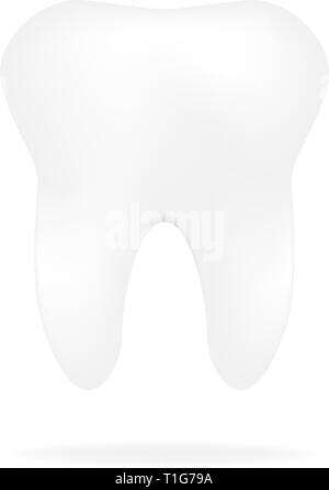 Tooth realistic icon. Dental realistic icons. Teeth in flat and linear design. - vector illustration Stock Vector