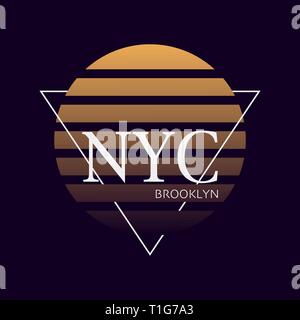 Nyc print. Typography design. New York. pattern on shirt. York illustration. retro style. - vector illustration Stock Vector