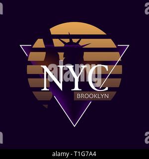 Nyc print. Typography design. New York. pattern on shirt. York illustration. retro style. - vector Stock Vector