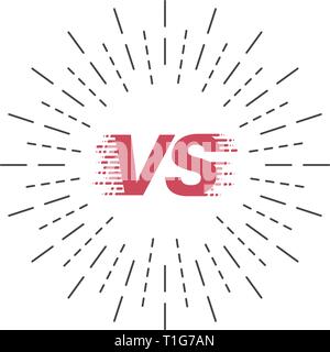 Versus style illustration. VS symbol with sunburst. Battle headline template. Flat modern design. vector Stock Vector
