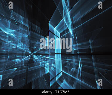 Computer generated abstract tehnology 3D illustration. Three-dimensional 3D fractal, texture Stock Photo
