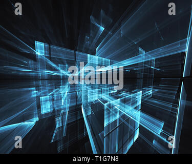 Computer generated abstract tehnology 3D illustration. Three-dimensional 3D fractal, texture Stock Photo