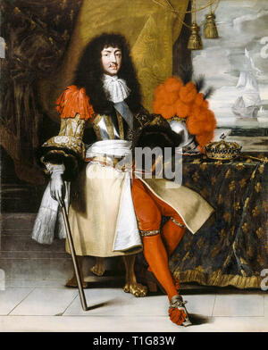 Louis XIV of France (1638-1715), portrait painting in oil on canvas after Claude Lefèbvre, circa 1670 Stock Photo
