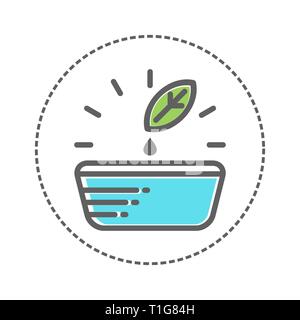 Laundry icons in flat colors style. Blue and green colors Vector illustration Stock Vector