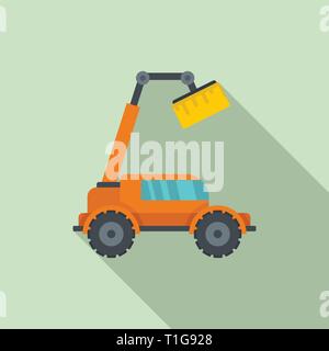 Agricultural lift machine icon. Flat illustration of agricultural lift machine vector icon for web design Stock Vector