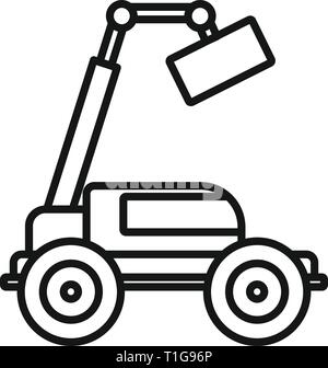 Agricultural lift machine icon. Outline agricultural lift machine vector icon for web design isolated on white background Stock Vector