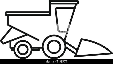 Field harvester icon. Outline field harvester vector icon for web design isolated on white background Stock Vector