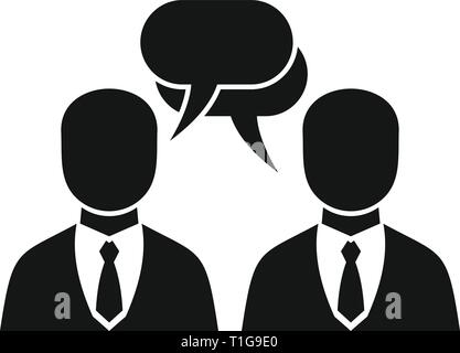 Businessman conversation icon. Simple illustration of businessman conversation vector icon for web design isolated on white background Stock Vector