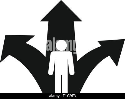 Choice road decision icon. Simple illustration of choice road decision vector icon for web design isolated on white background Stock Vector